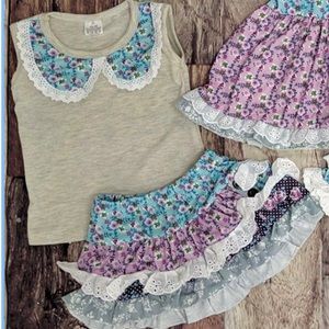 Rustic Peony Skirt set